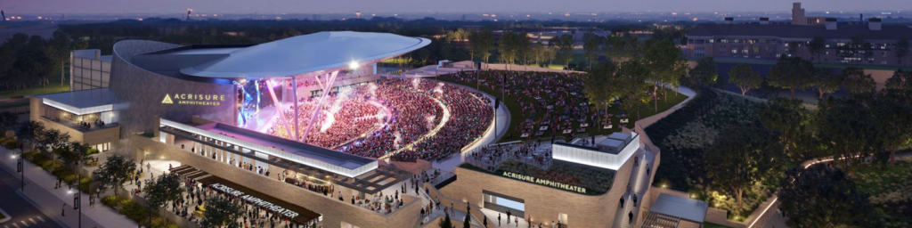 Acrisure Amphitheater along the Grand River in downtown Grand Rapids